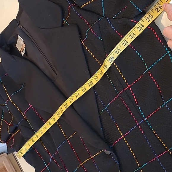 VTG SELINA Woolmarked Dress with Built in Multi-colored Patterned Blazer - Picture 11 of 17